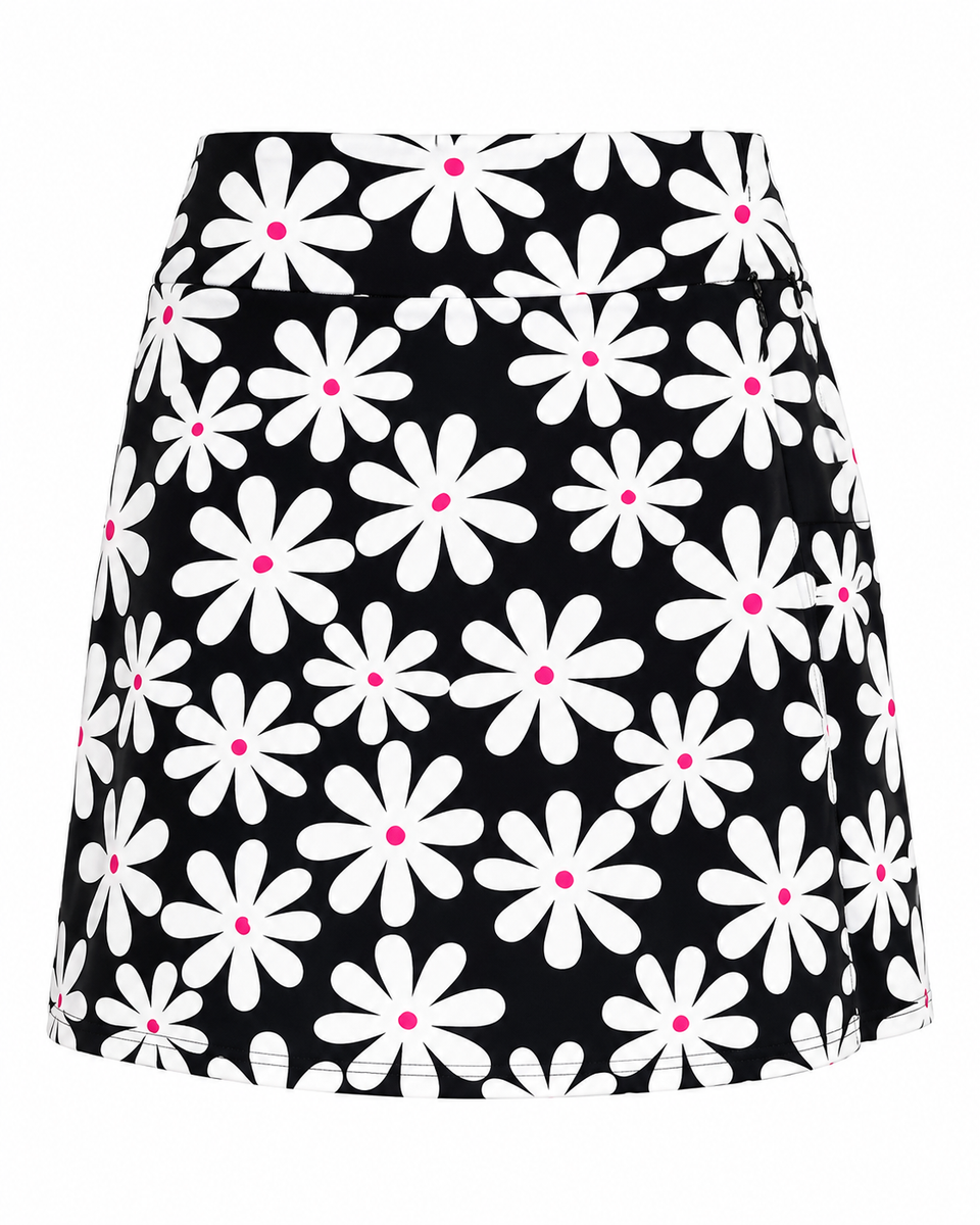 Lulu-B UPF 50+ Daisy Print Zip Skort | Cooling Performance Skort