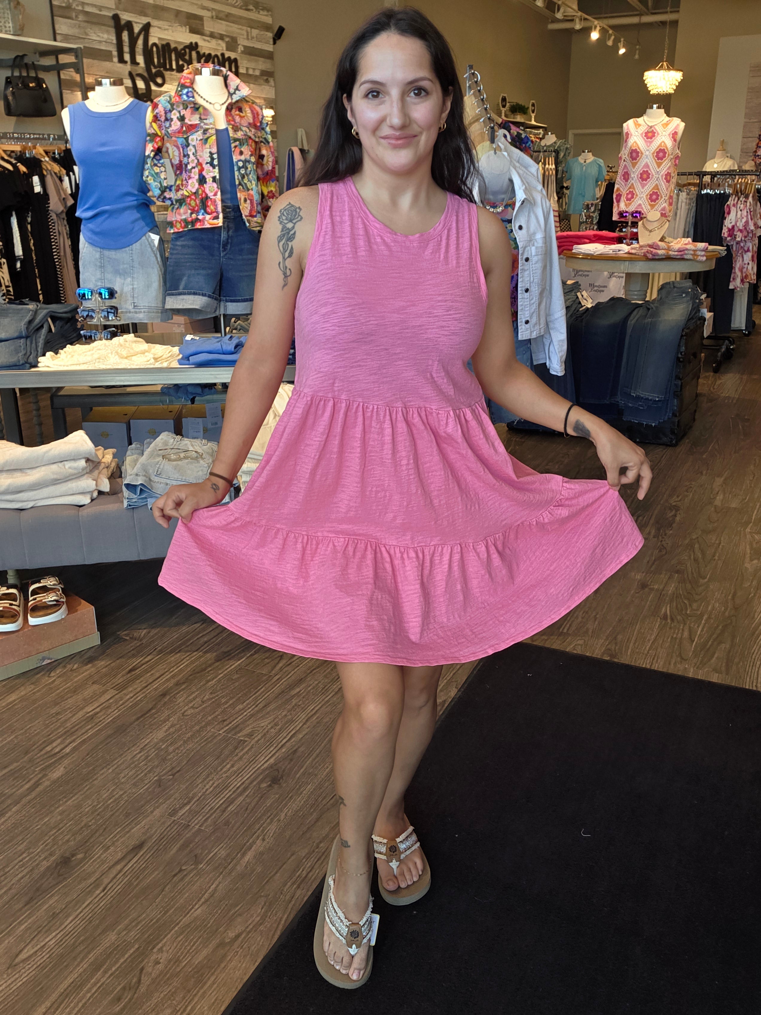 Mac and Me Tiered Knit Dress – Soft Stretch Flowy Casual Dress for Wom –  Mainstream Boutique-Fargo